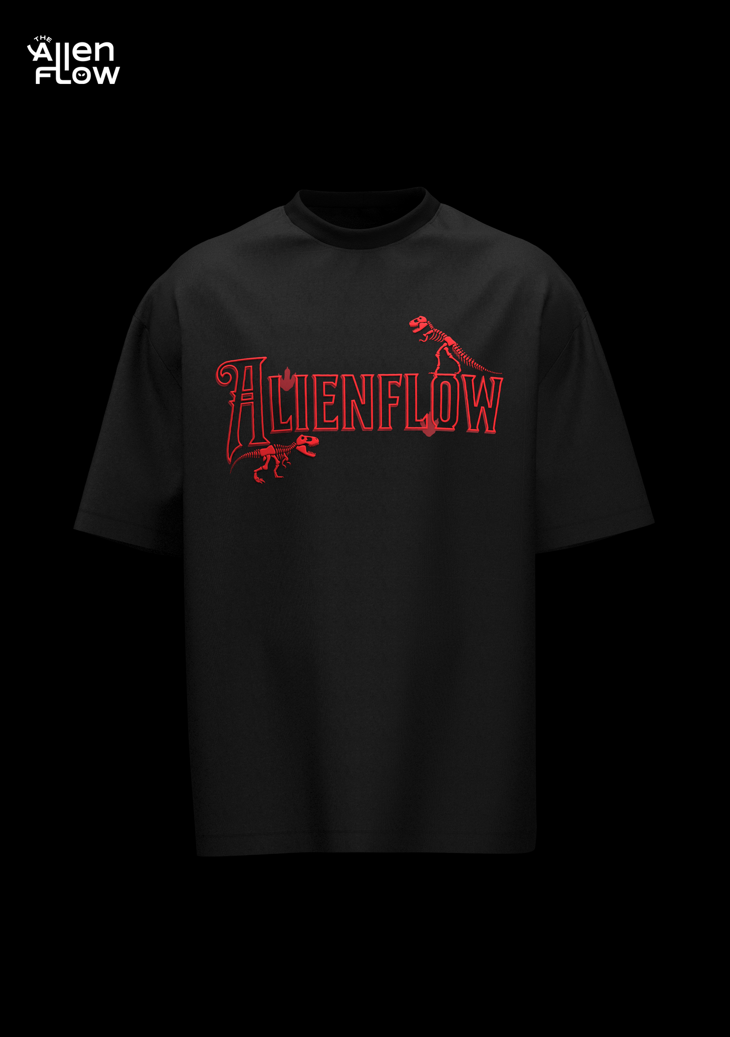 Dino π¦ Oversized Black T-shirt (unisex)