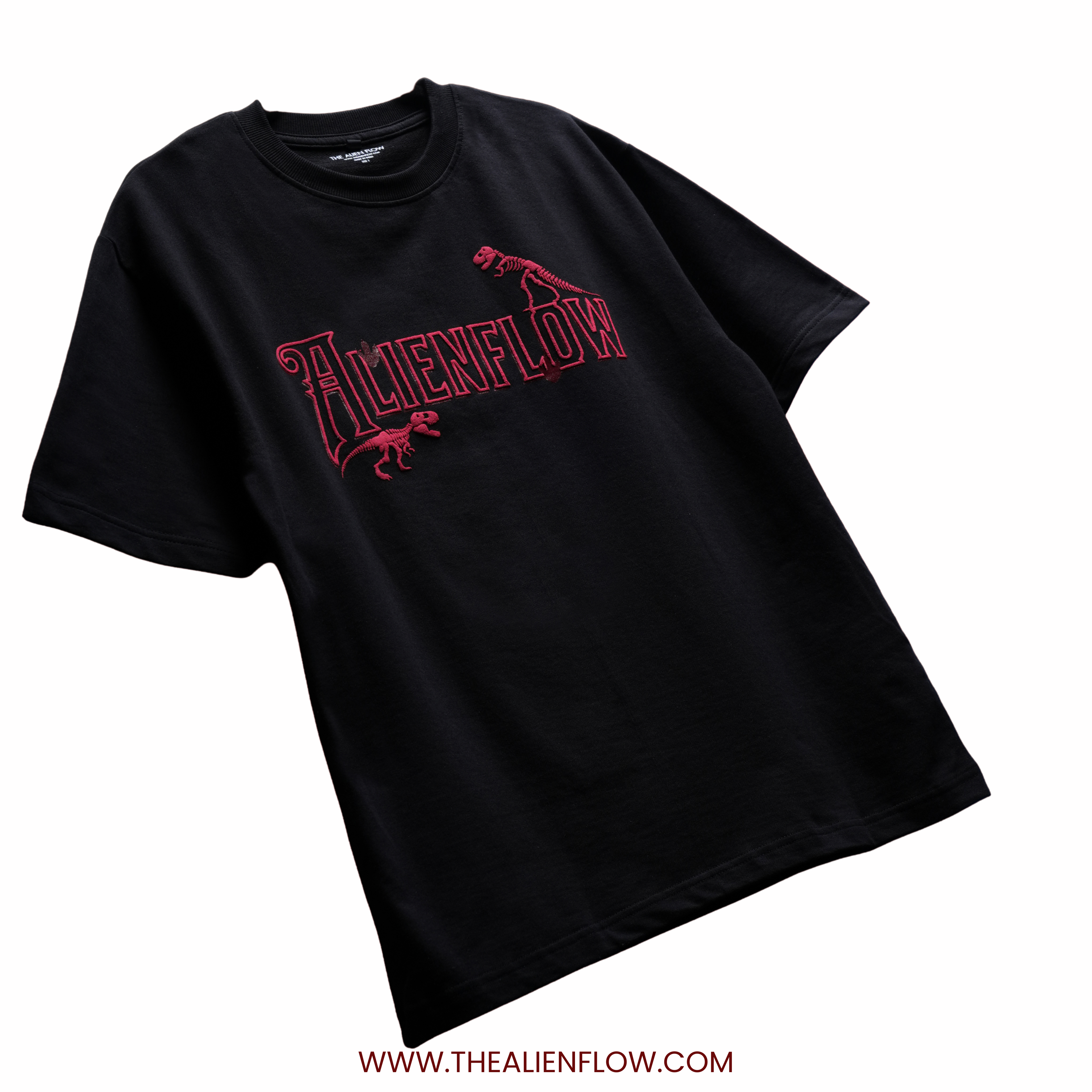 AF - Dino 🦖 Oversized Black T-shirt (unisex)