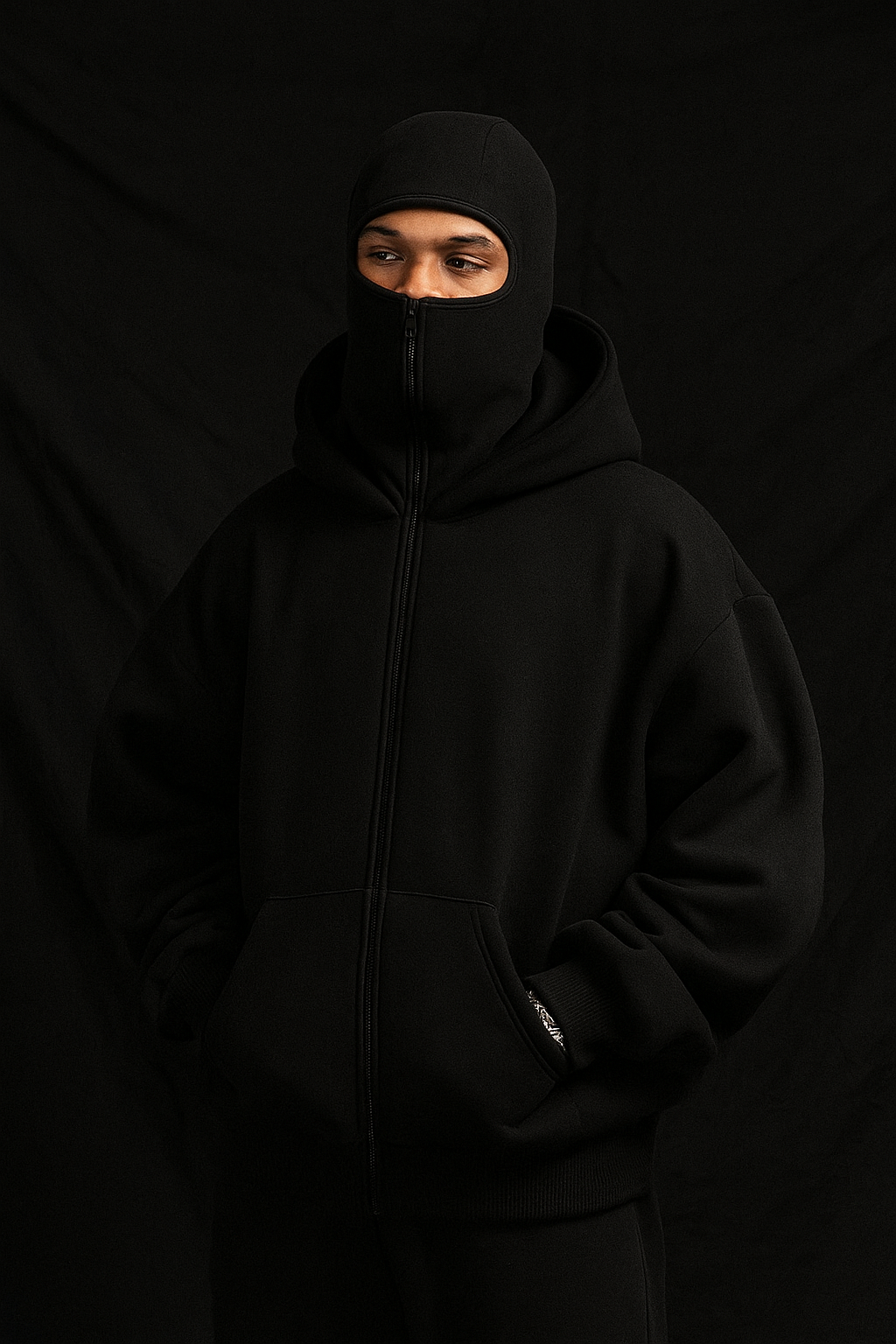 Balaclava Hoodie - Black (unisex)