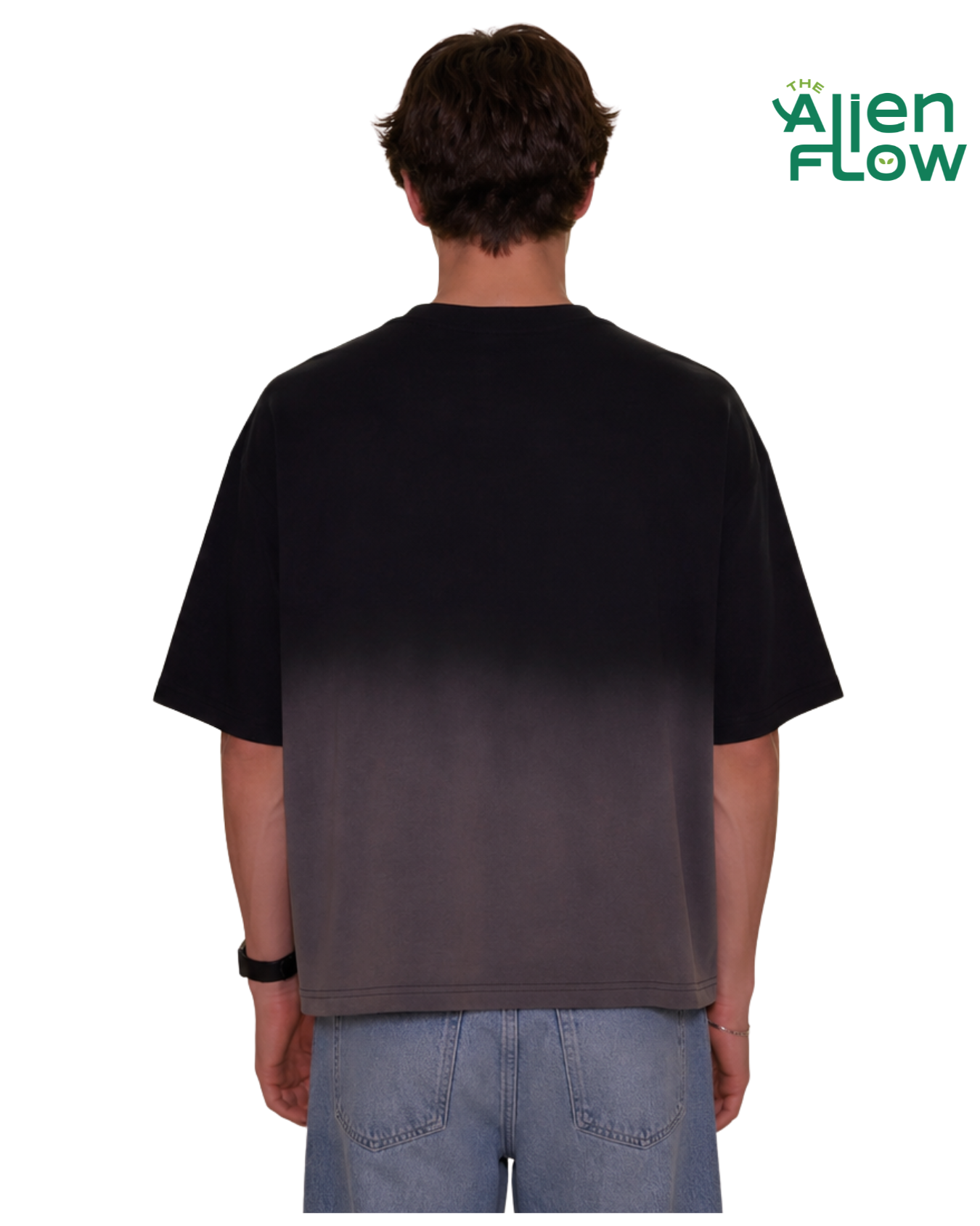 Black - Ombre wash Boxy Fit T-shirt