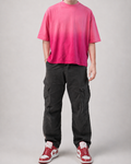 Pink Ombré wash Boxy Fit T-shirt(Blank)