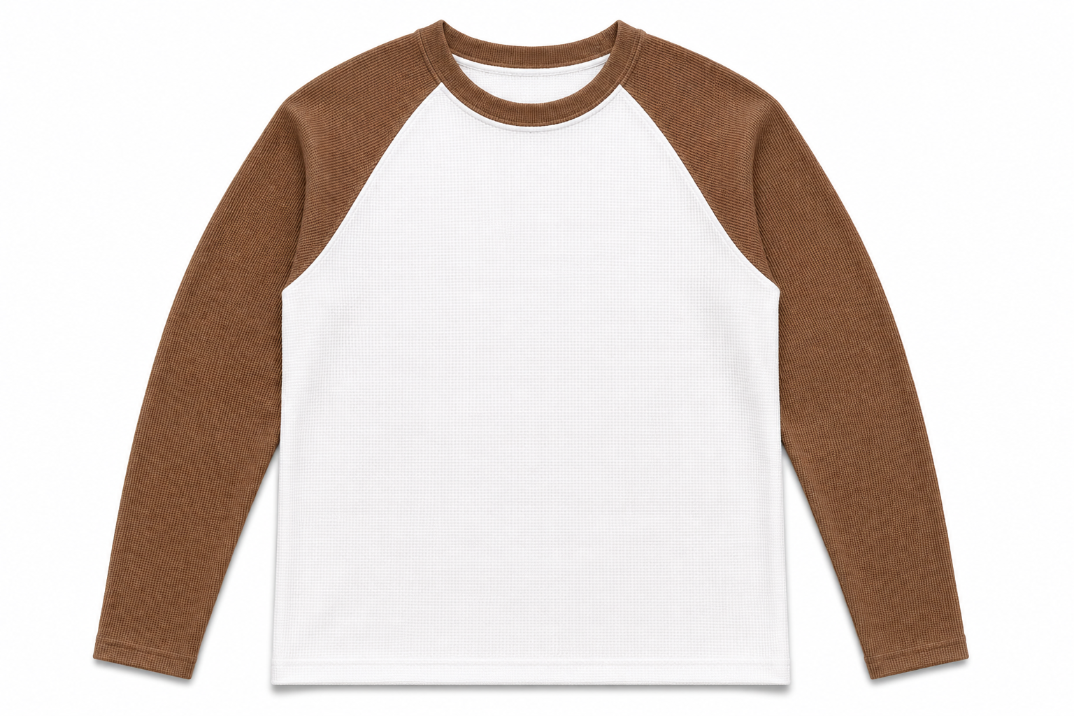 Raglan Waffleknit - Warn Brown - Full sleeve