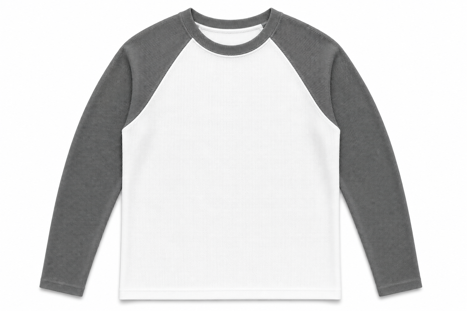 Raglan Waffleknit - Grey - Full sleeve