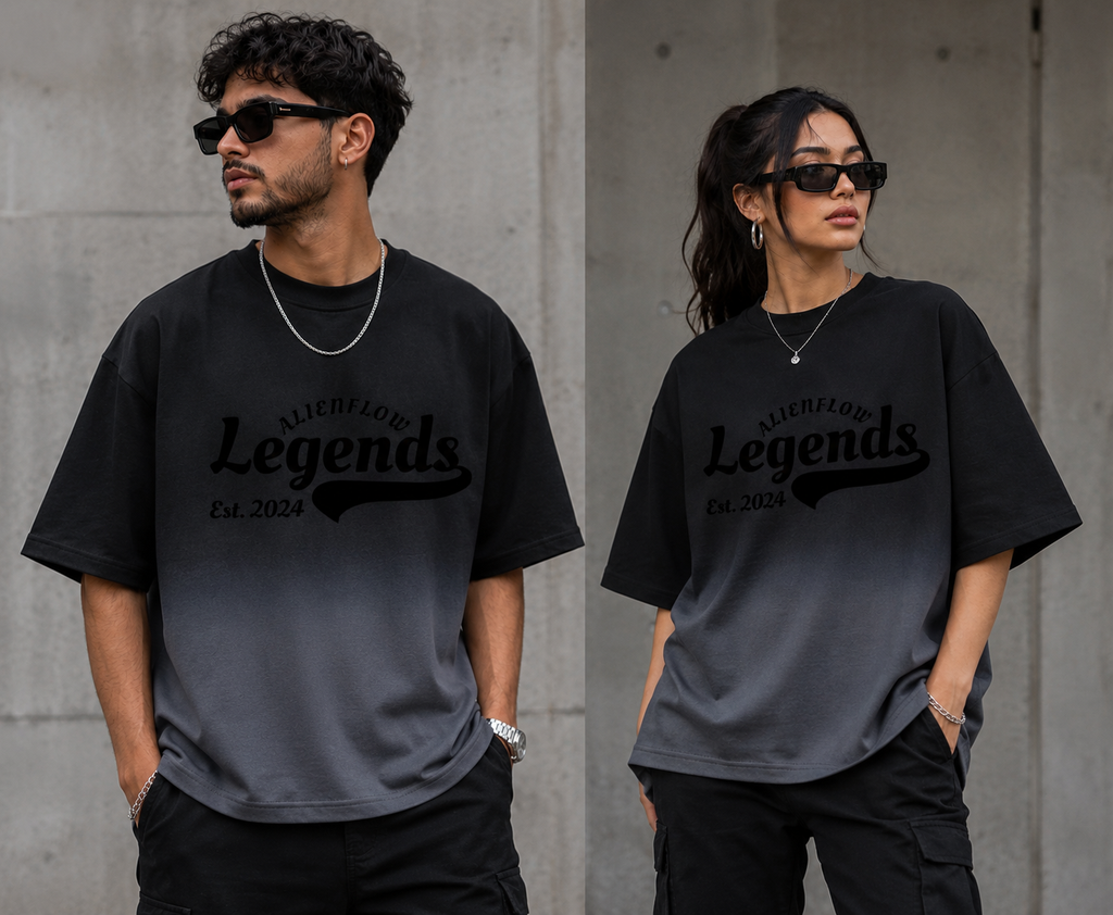 AF-Legends - Black Ombre wash oversized Tshirt