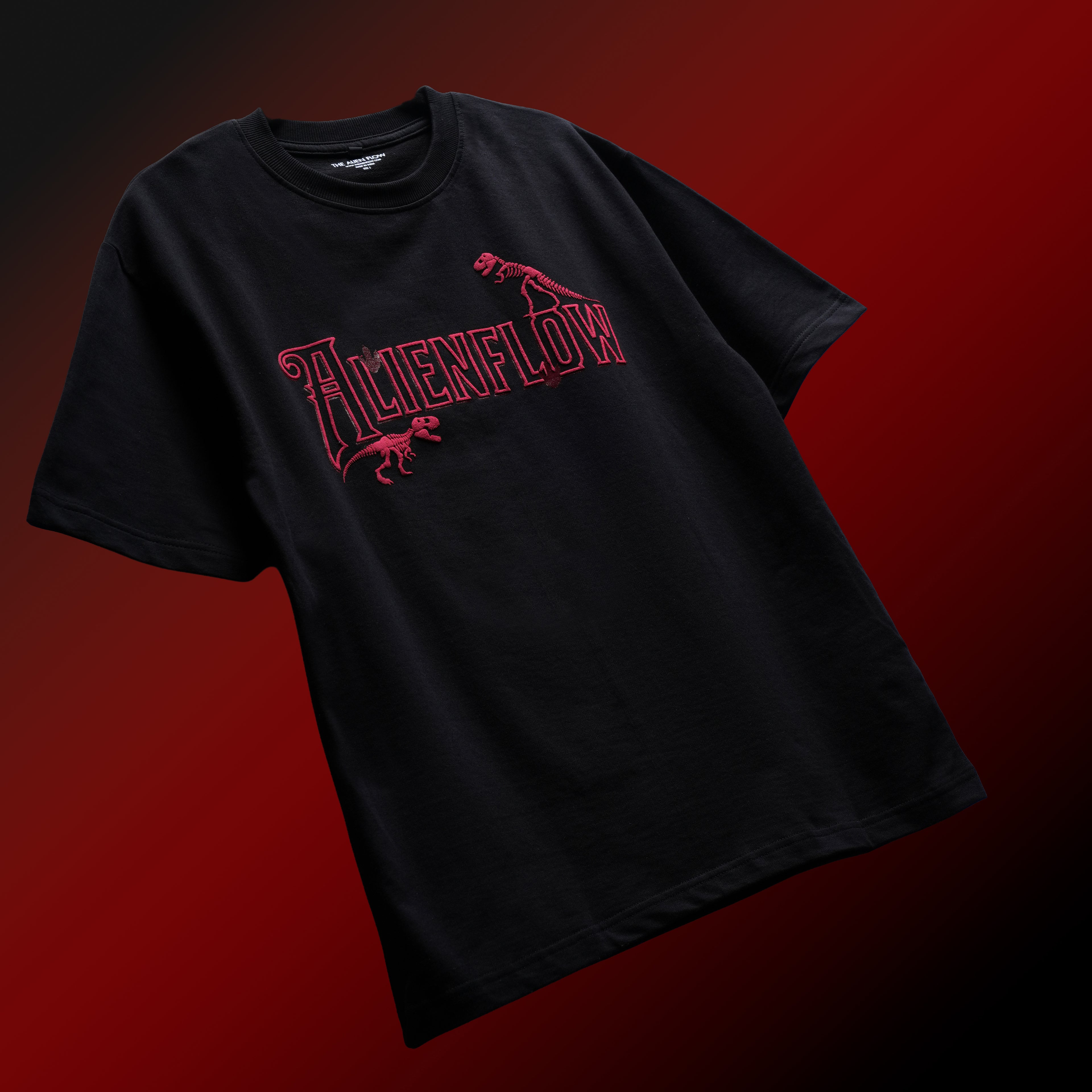 Dino 🦖 Oversized Black T-shirt (unisex)