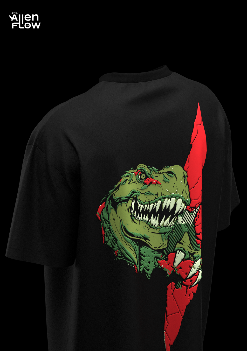 Dino 🦖 Oversized Black T-shirt (unisex)