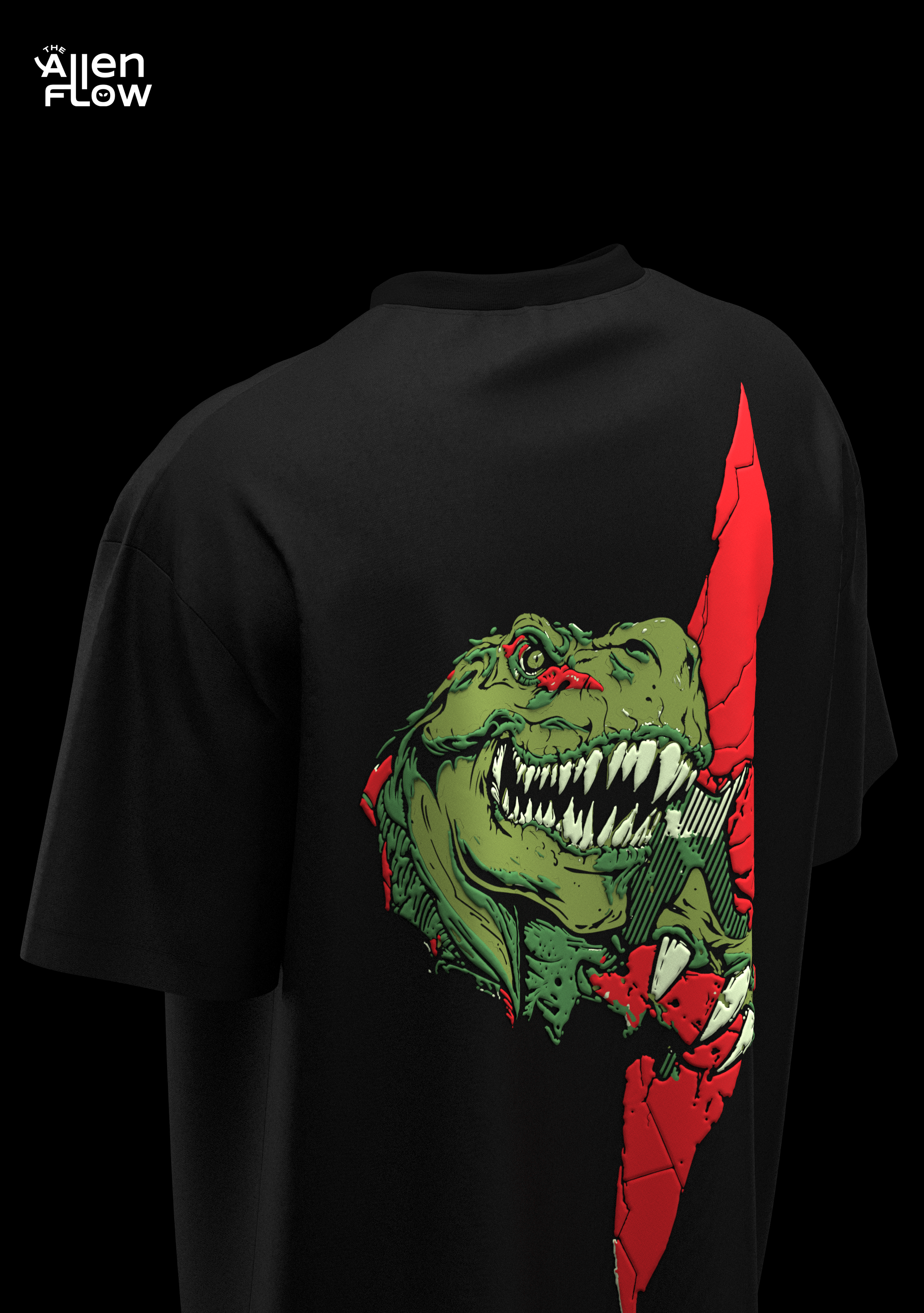 Dino 🦖 Oversized Black T-shirt (unisex)