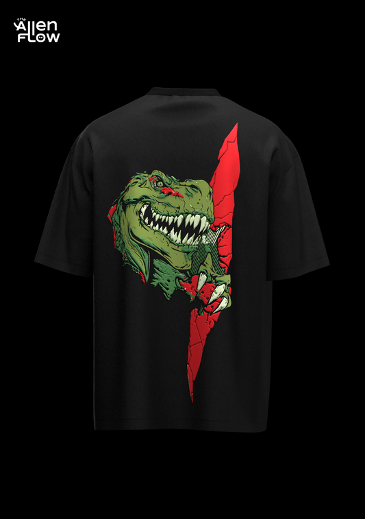 Dino 🦖 Oversized Black T-shirt (unisex)