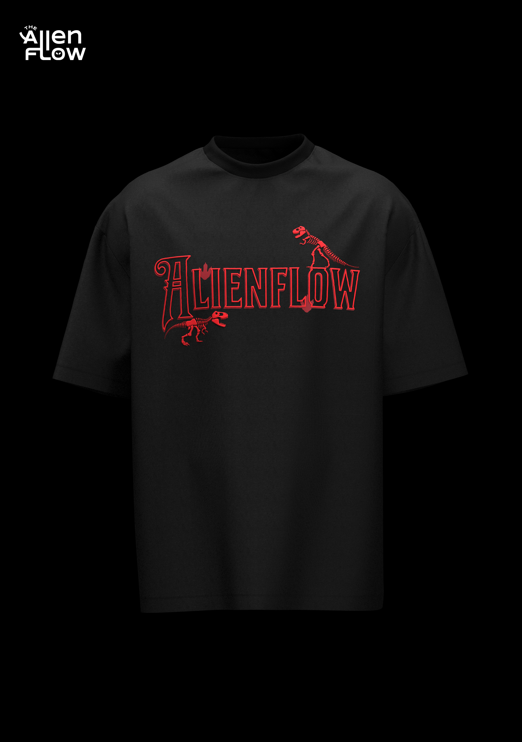 Dino 🦖 Oversized Black T-shirt (unisex)