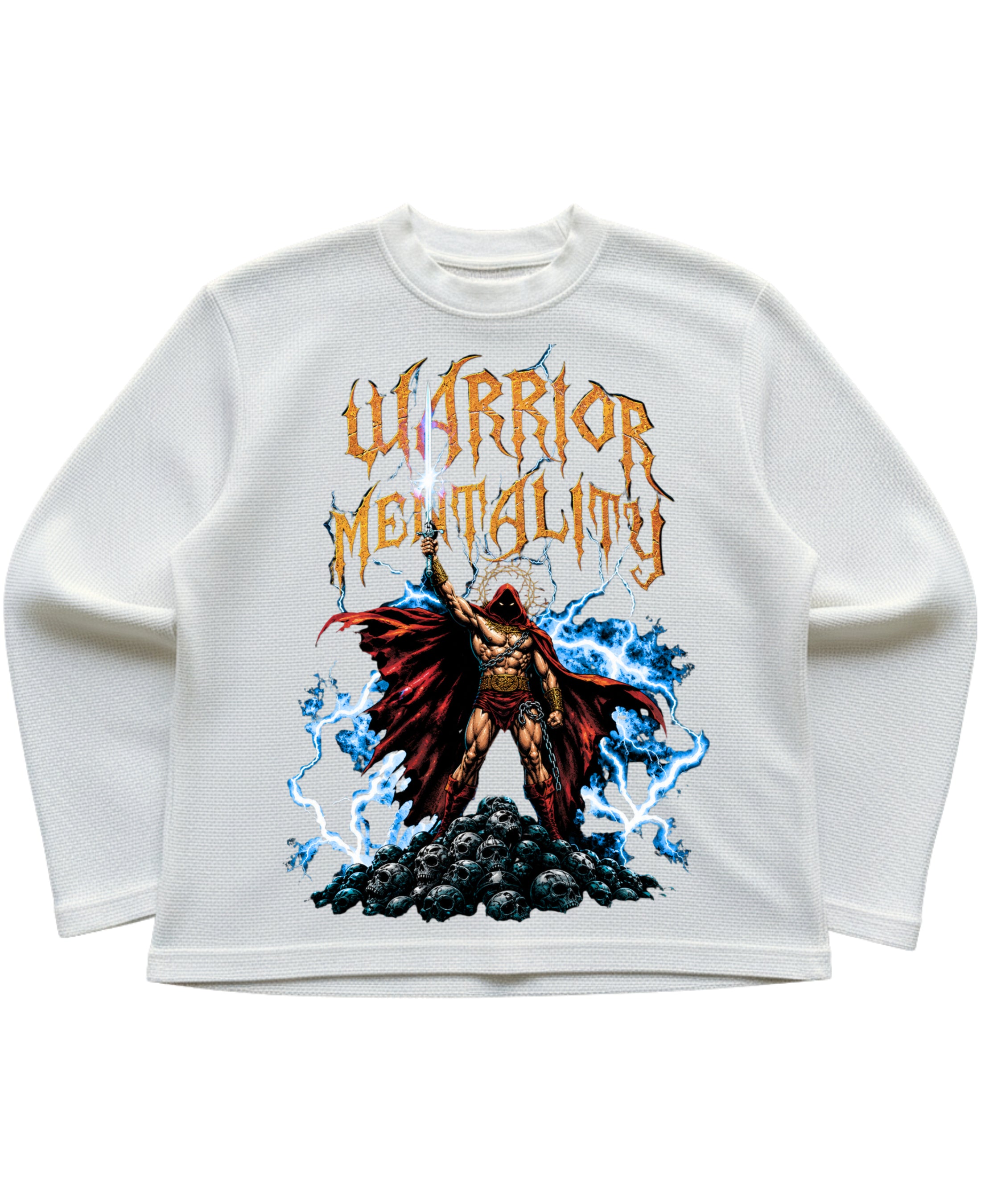 Off-white waffle knit oversized full-sleeve Front Design