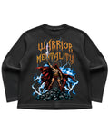 Black waffle knit oversized full-sleeve Front Design